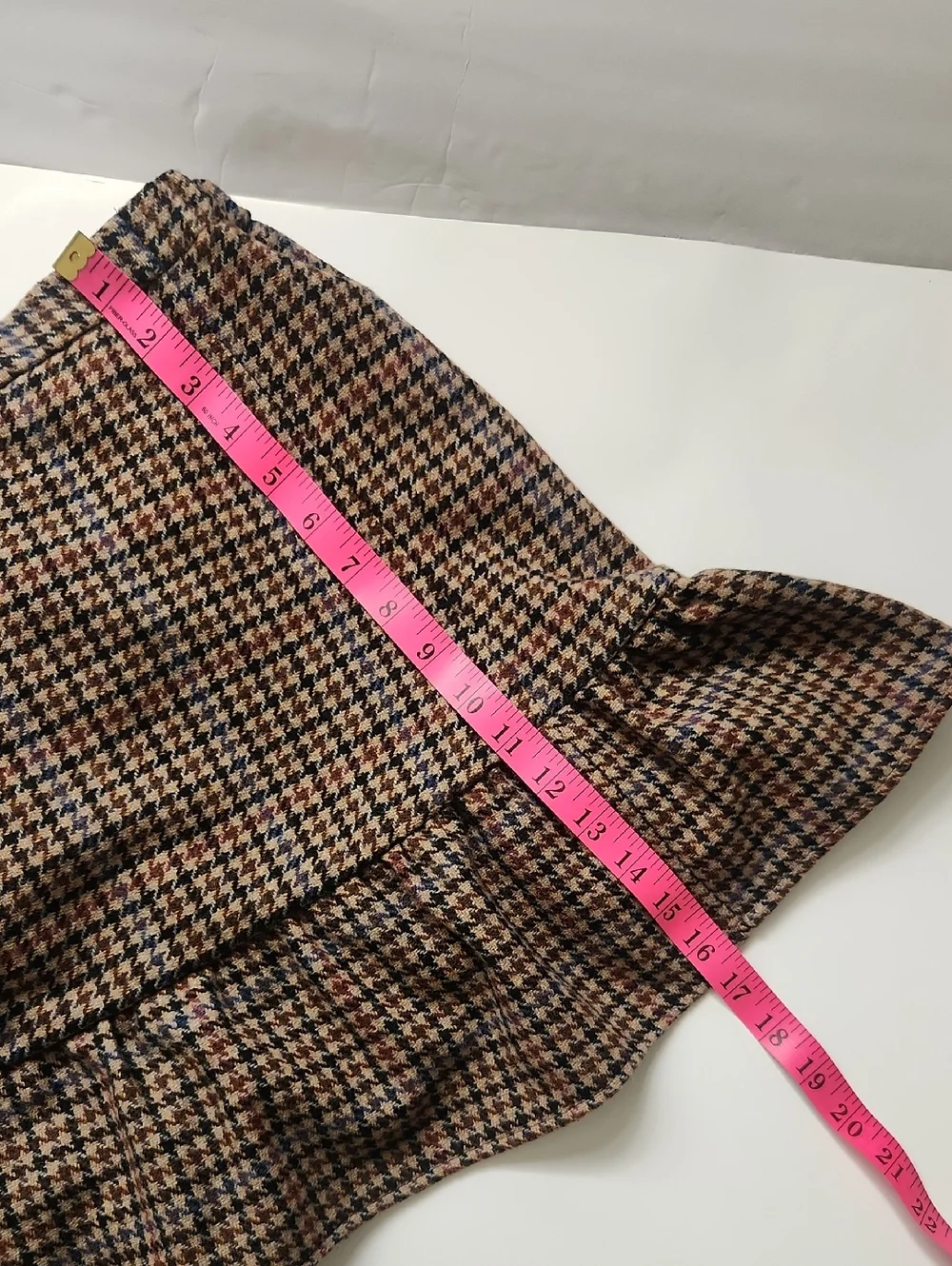 J. Crew Mercantile Brown & Black Houndstooth Ruffle Hem Mini Skirt